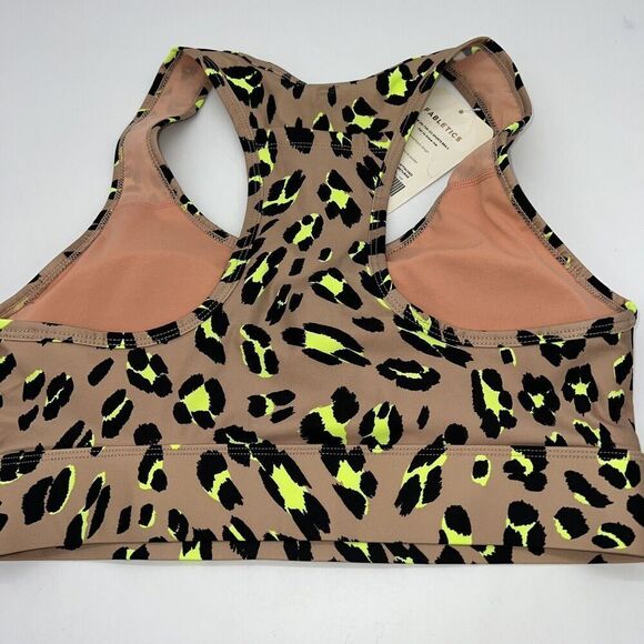 Fabletics Women's On-The-Go Leopard Print Sports Bra Brown/Green NWT Med - Picture 5 of 5